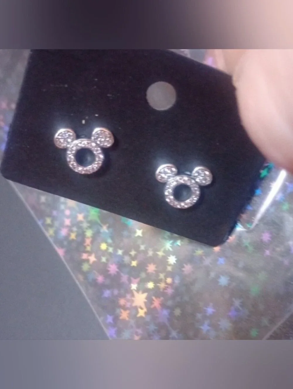 $8 Each Or Bundle 5/$20 Silver Sparkle Kids Mickey-Style Stud Earrings